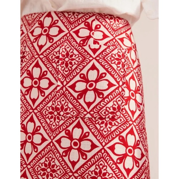 Boden Textured A-Line Mini in Poinsettia, Block Pome - Picture 4 of 12